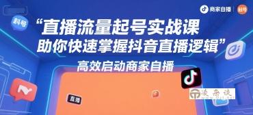 直播流量起号实战课，助你快速掌握抖音直播逻辑，高效启动商家自播-凌杂谈