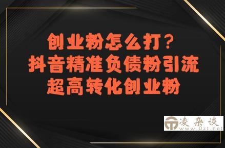 创业粉怎么打？抖音精准负债粉引流，超高转化创业粉-凌杂谈