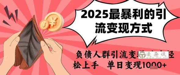 2025年最暴利的引流变现方式，负债人群引流变现，小白轻松上手，日入1k-凌杂谈