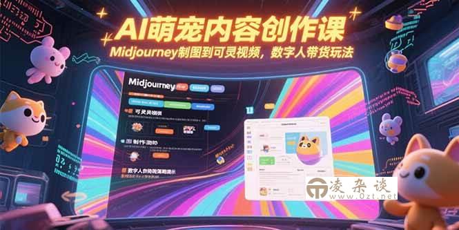 （15311期）AI萌宠内容创作课，Midjourney制图到可灵视频，数字人带货玩法-凌杂谈