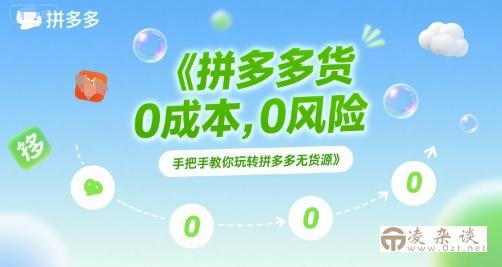 拼多多无货源项目，0成本，0风险，手把手教你玩转拼多多无货源-凌杂谈