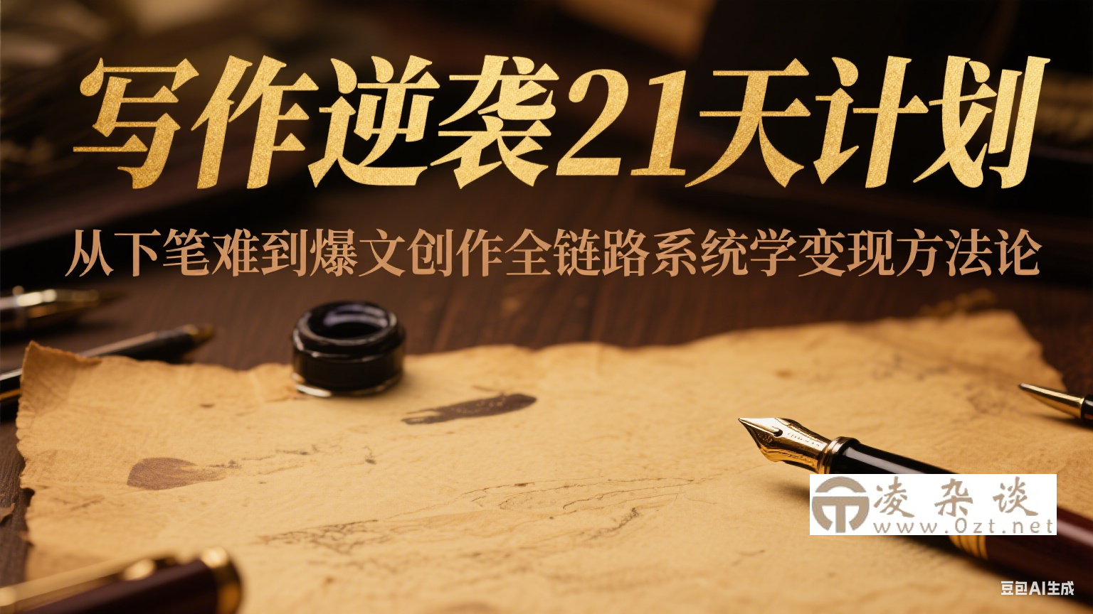 写作逆袭21天计划：从下笔难到爆文创作全链路系统学变现方法论-凌杂谈