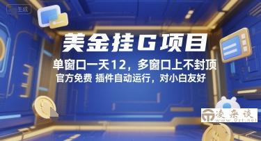 美金挂G项目，单窗口一天12，多窗口上不封顶，官方免费插件自动运行，对小白友好【揭秘】-凌杂谈