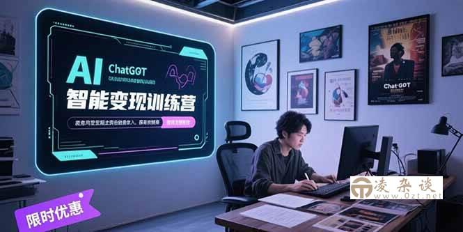 （15389期）AI智能变现训练营，ChatGPT写作变现，电影解说制作，图文带货方法论-凌杂谈