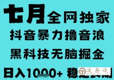 7月最新风口抖音无人直播撸音浪，长期稳定，非短期，全自动运行，低门槛无脑，日入1k+【揭秘】-凌杂谈
