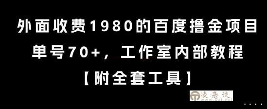 外面收费1980的百度撸金项目，单号70+，工作室内部教程【揭秘】-凌杂谈
