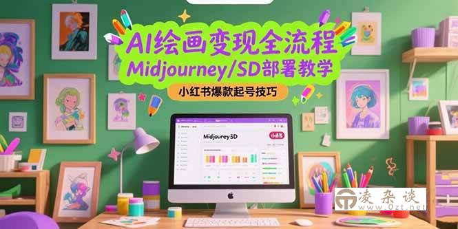 （15324期）AI绘画变现全流程，Midjourney/SD部署教学，小红书爆款起号技巧-凌杂谈