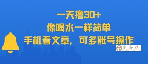 一天撸30+，像喝水一样简单，手机看文章，可多账号操作-凌杂谈