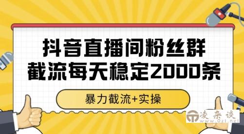 抖音直播间粉丝群截流，稳定采集数据全行业通用 2000条数据一天【揭秘】-凌杂谈
