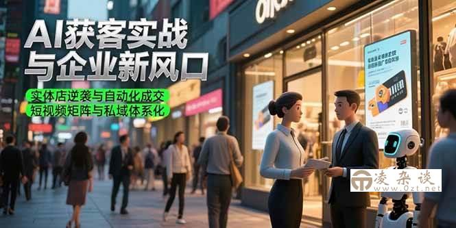 （15348期）AI获客实战与企业新风口，实体店逆袭与自动化成交 短视频矩阵与私域体系化-凌杂谈