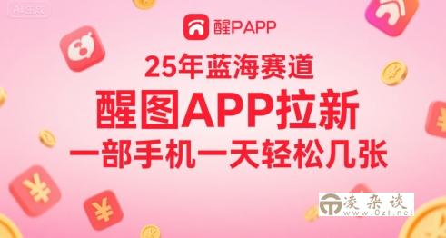 25年蓝海赛道，醒图APP拉新，一部手机一天轻松几张-凌杂谈