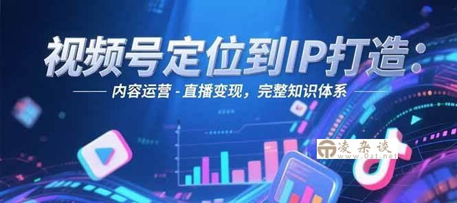 视频号定位到IP打造：账号搭建-内容运营-直播变现，完整知识体系-凌杂谈