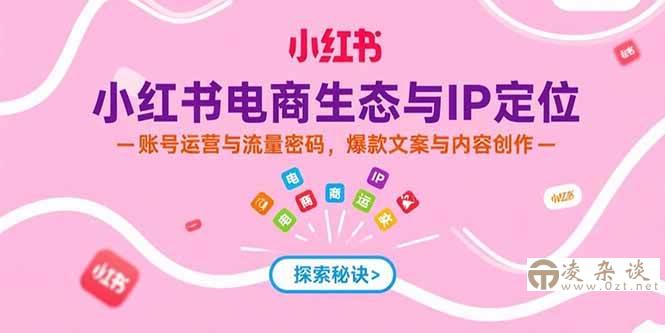 （15350期）小红书电商生态与IP定位，账号运营与流量密码，爆款文案与内容创作-凌杂谈