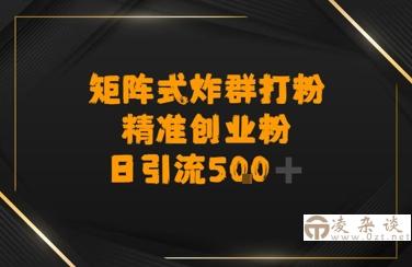 矩阵炸群打粉，日引流500+精准创业粉-凌杂谈