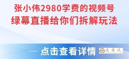张小伟2980付费额视频号绿幕直播给你们拆解玩法-凌杂谈
